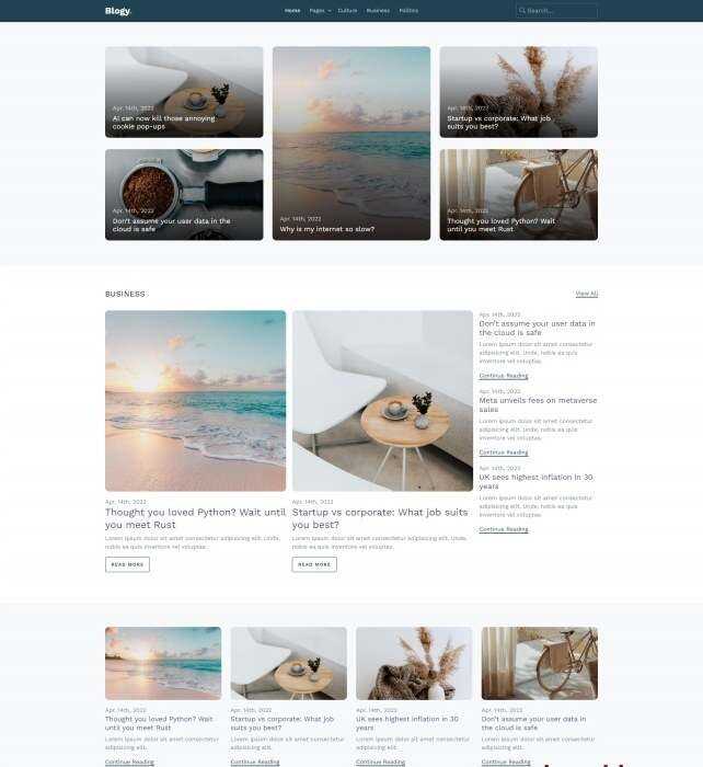 HTML5博客资讯新闻分享网站模板 - 觅资源