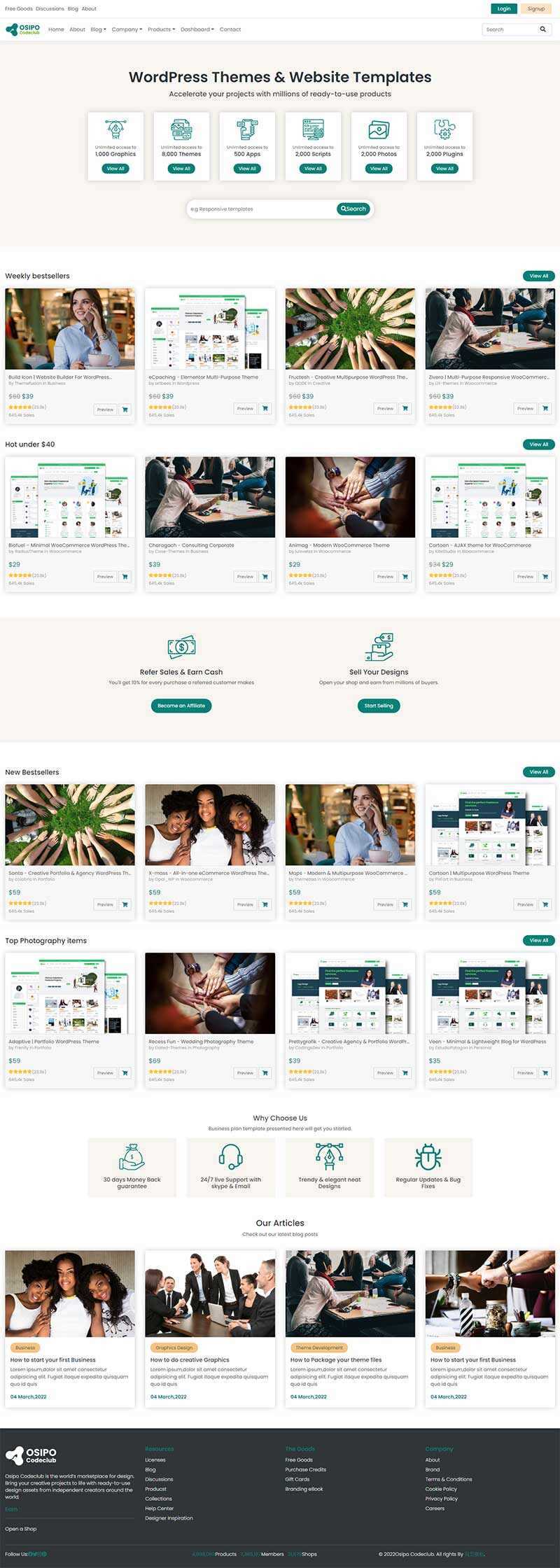 国外虚拟素材下载类网站html模板 - 觅资源