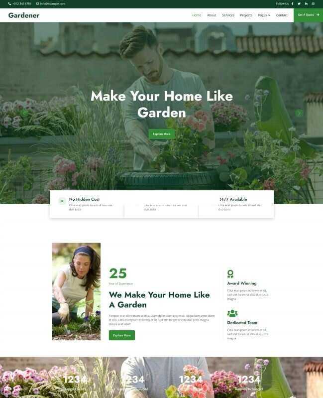 花园园艺花艺机构网站html模板 - 觅资源