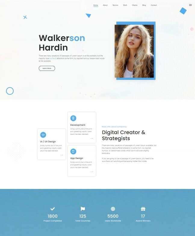 个人设计师工作室宣传网页模板 - 觅资源