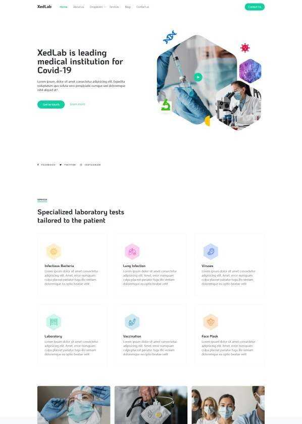新冠疫苗研发机构网站html模板 - 觅资源
