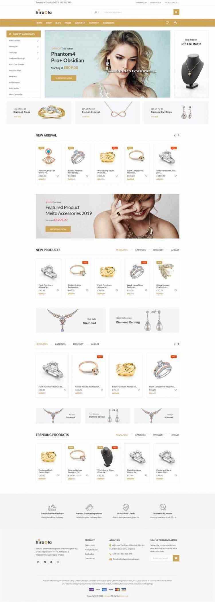 Bootstrap响应式英文珠宝首饰电商 - 觅资源