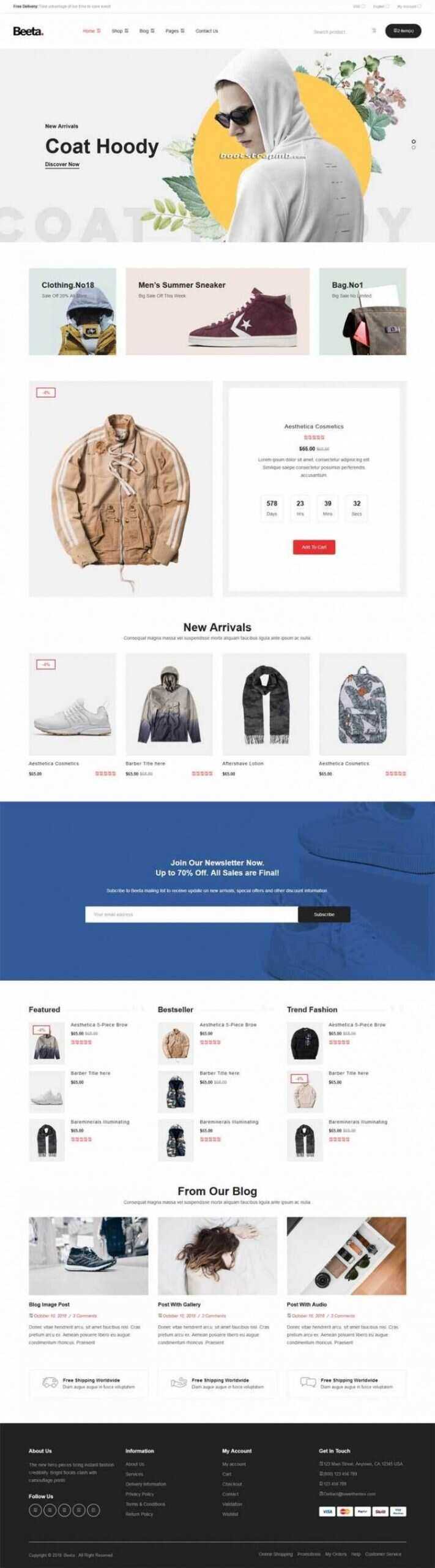 多功能电子商务Bootstrap4响应式HTML5 - 觅资源