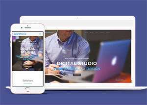 简洁网页设计工作室网站模板 - 觅资源