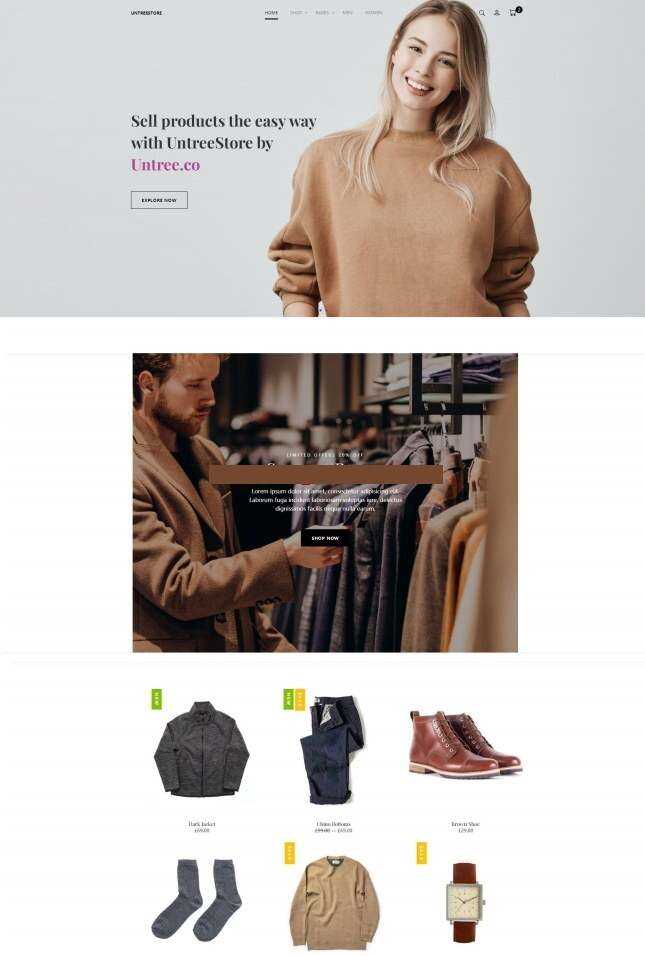 时尚服饰单品销售服务网站html模板 - 觅资源