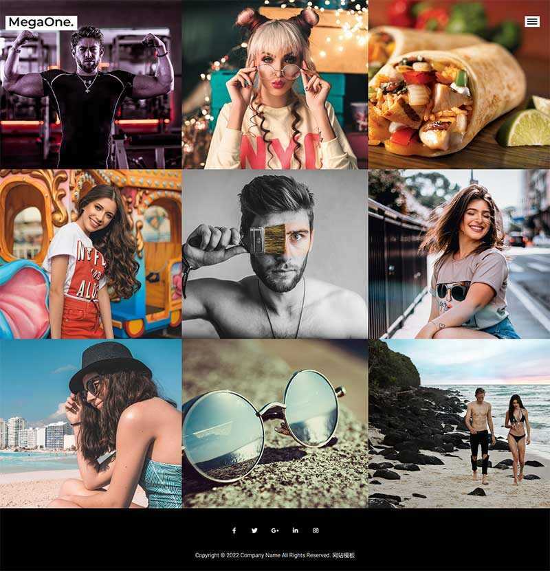 创意摄影作品图片集分享网站html模板 - 觅资源