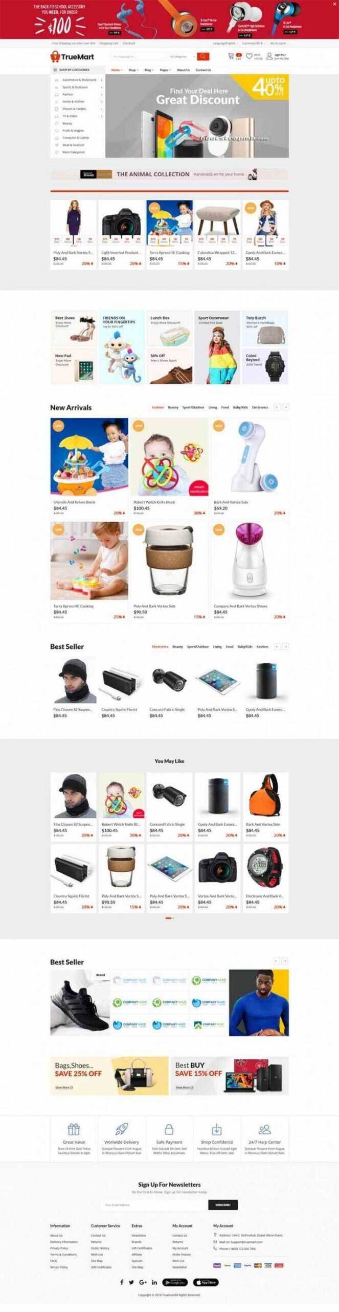 Bootstrap响应式大型综合超市商城 - 觅资源