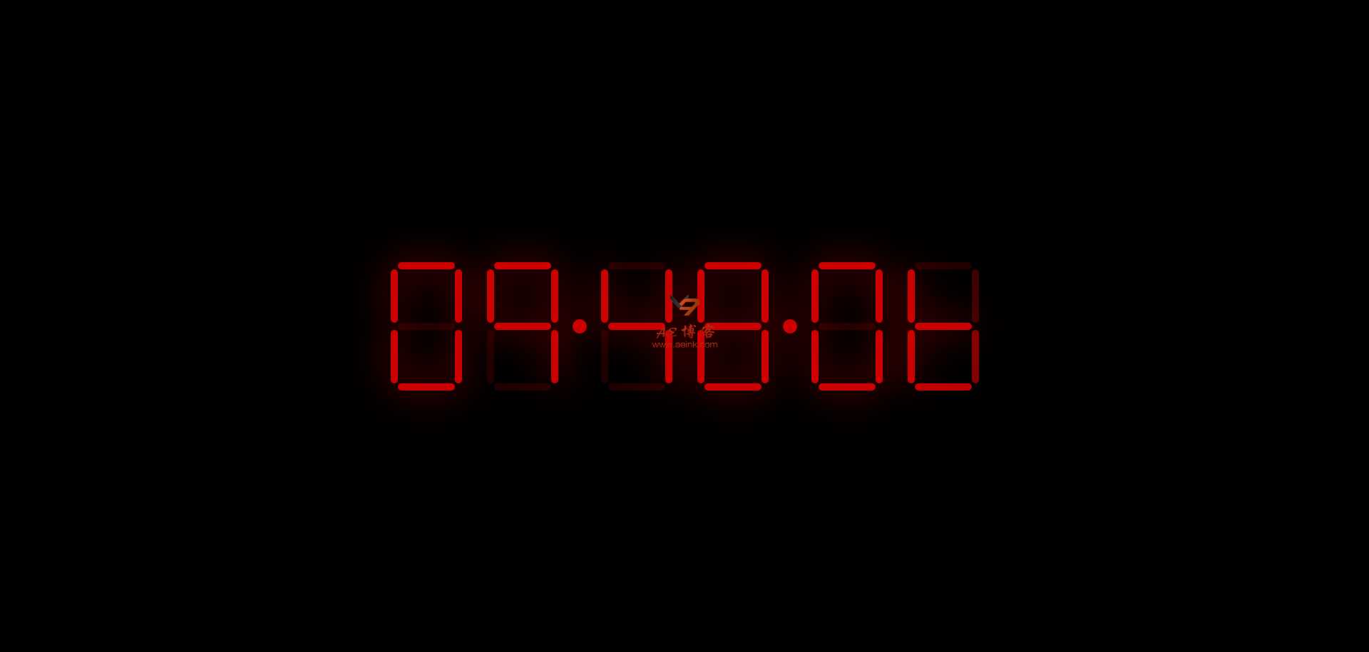 js 红色动态炫酷数字时钟 - 觅资源