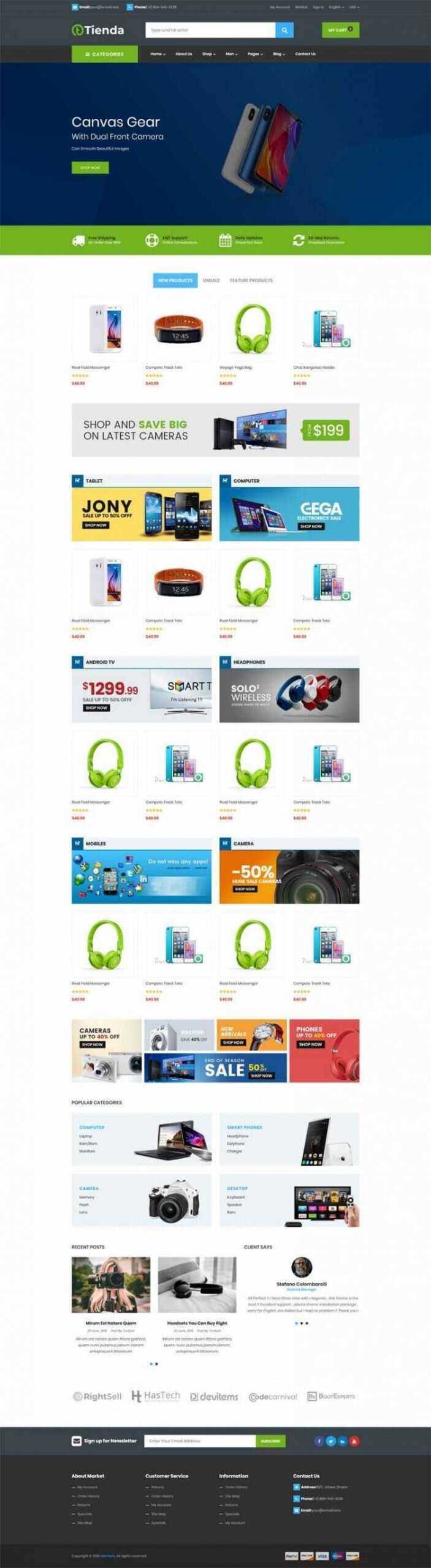 Bootstrap4手机数码商城响应式前端 - 觅资源