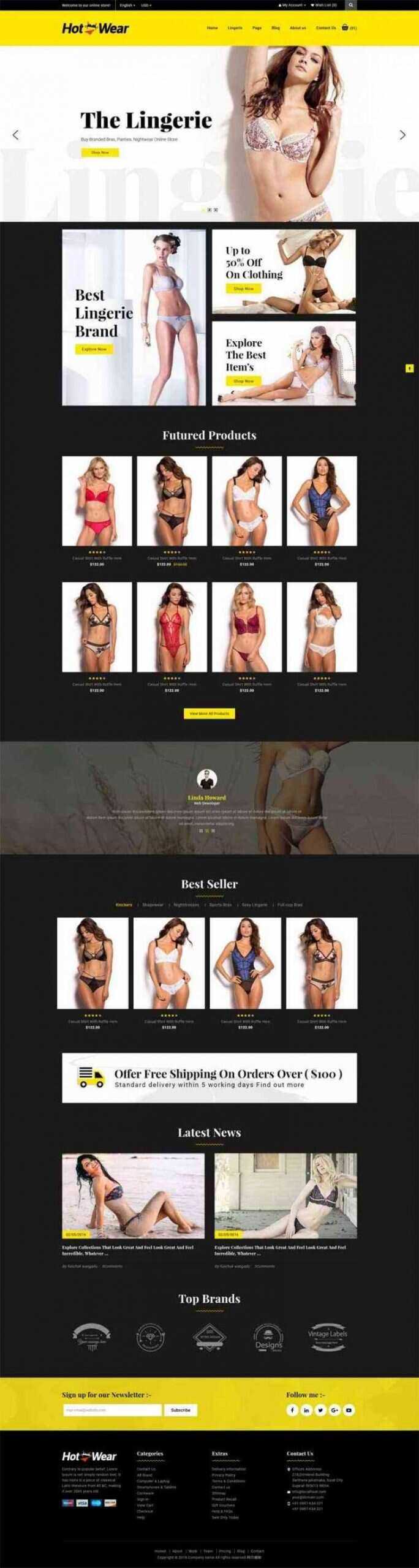 bootstrap响应式时尚女性内衣内裤购物商城网站 - 觅资源