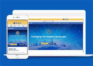 蓝色全球网络安全中心网站模板 - 觅资源