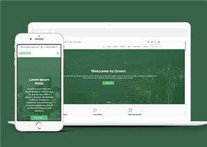 绿色现代创意服务响应式网页模板 - 觅资源