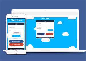 宽屏白云背景登录页网站模板下载 - 觅资源