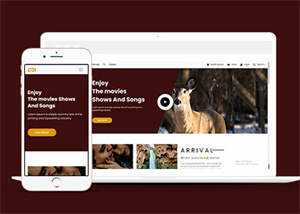 宽屏电影预告片类网站模板下载 - 觅资源