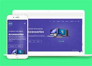 简洁电脑主机配件网站模板下载 - 觅资源