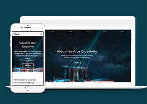 响应式简洁导航全屏响应式模板 - 觅资源