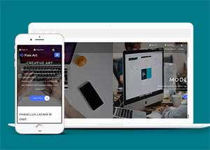 响应式艺术创作类公司网站模板 - 觅资源