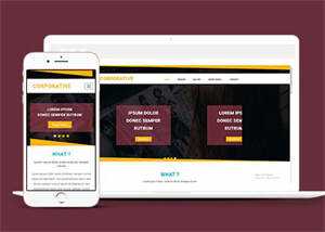 响应式黄色线条简洁网站模板 - 觅资源