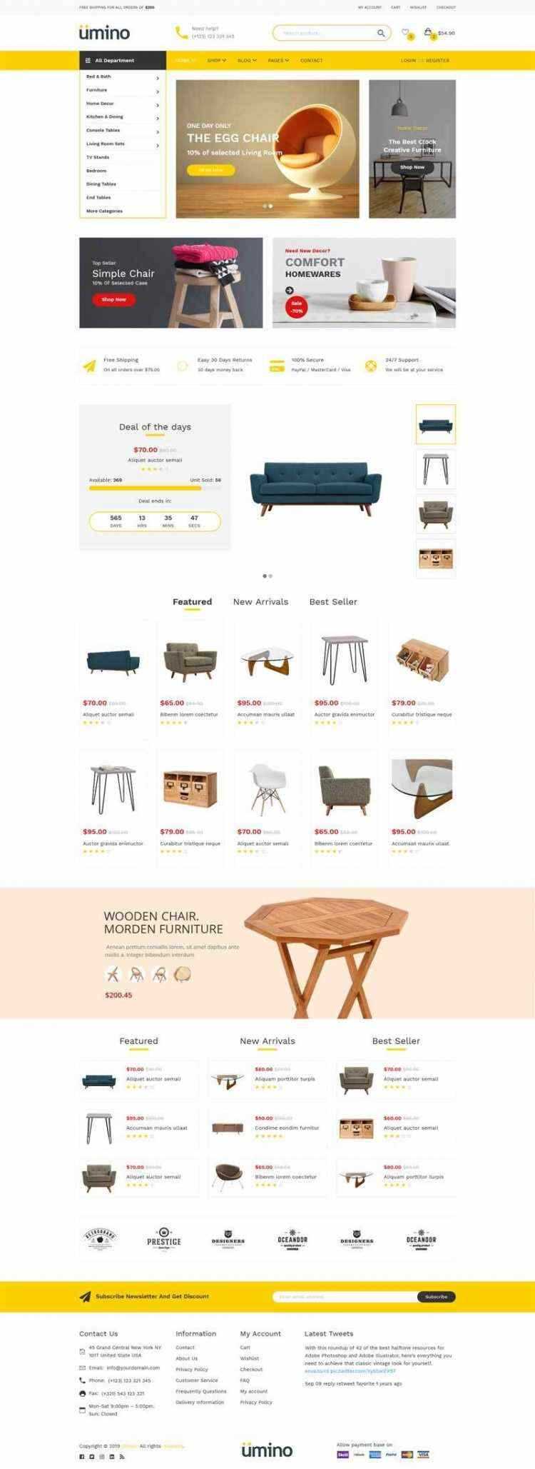 Bootstrap4响应式室内家具家居用品电商销售商城 - 觅资源