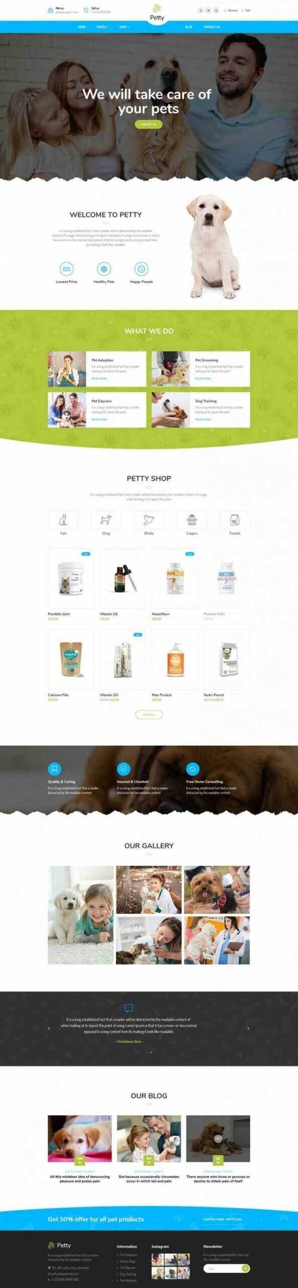 Bootstrap扁平响应式宠物商店宠物医院网站 - 觅资源