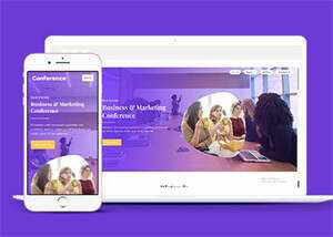 紫色精品商业合作网站模板源码 - 觅资源