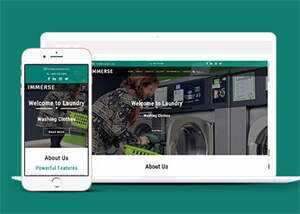 响应式滚筒洗衣机企业网站模板 - 觅资源