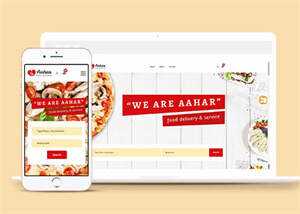 响应式大气美食披萨网站模板 - 觅资源