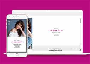 响应式左侧固定模特网站模板 - 觅资源