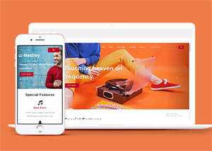 简洁耳机生产企业网站模板下载 - 觅资源