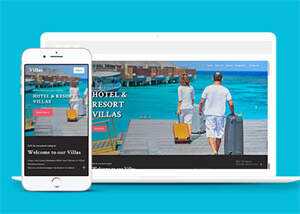 简约酒店度假别墅网站模板源码 - 觅资源