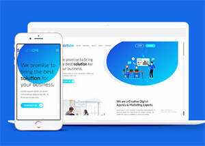 简洁大气炫彩设计公司网站模板 - 觅资源