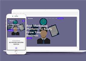 简约业务服务展示响应式网页模板下载 - 觅资源