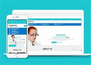 蓝色清新医院网页模板下载 - 觅资源