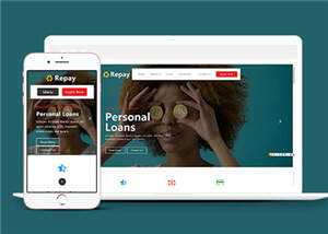 宽屏借贷企业服务响应式网页模板下载 - 觅资源