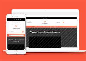 响应式橘红色企业公司网站模板 - 觅资源