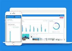 蓝色清爽后台UI前端类网页模板 - 觅资源