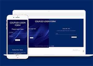 蓝色左右登录页面网站模板下载 - 觅资源