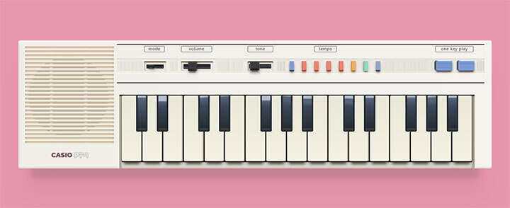 css3复古老式电子琴图形样式特效 - 觅资源