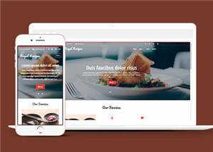 简洁美食餐饮公司网站模板源码下载 - 觅资源