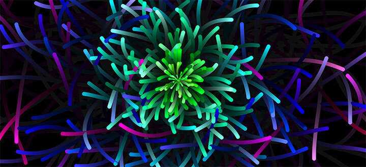 html5 canvas彩色海葵生长背景动画特效 - 觅资源