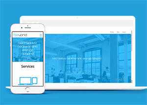 简洁蓝色大图办公行政企业模板 - 觅资源