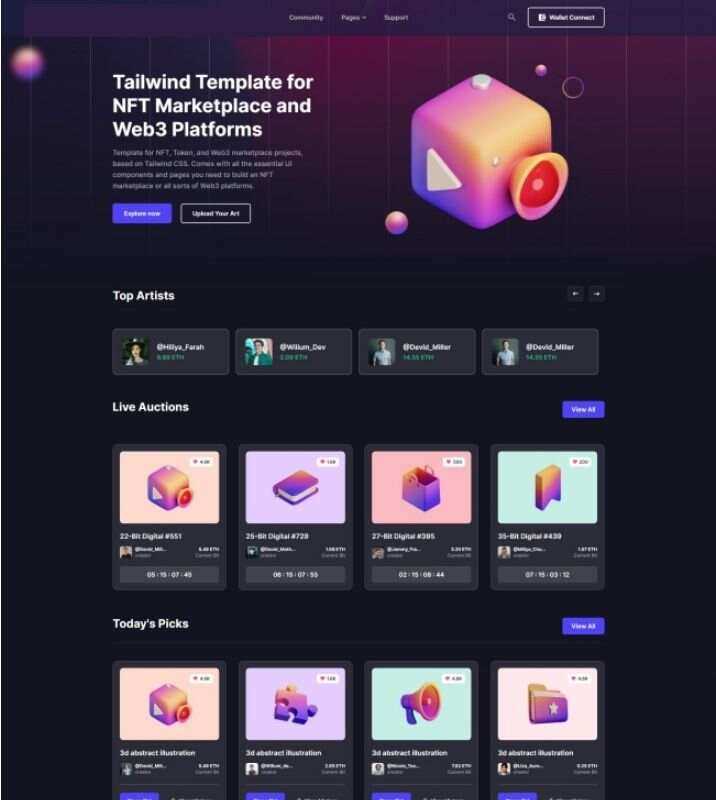 NFT市场服务企业网站html模板 - 觅资源