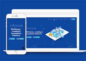 蓝色比特货币贷款网站模板源码 - 觅资源
