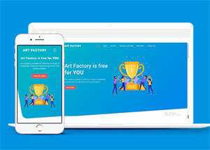 蓝色设计公司扁平化网站模板 - 觅资源