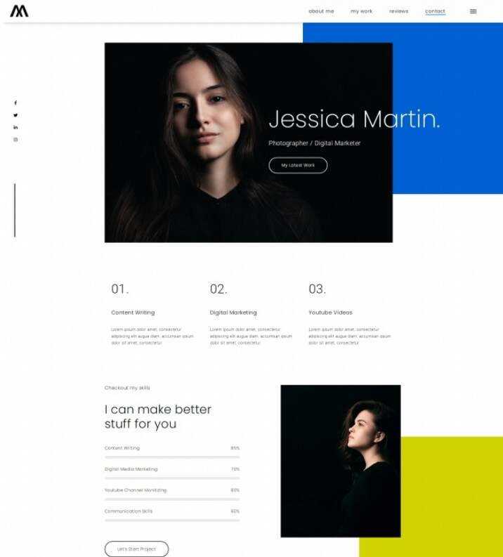 摄影师数字营销师简历网站html模板 - 觅资源