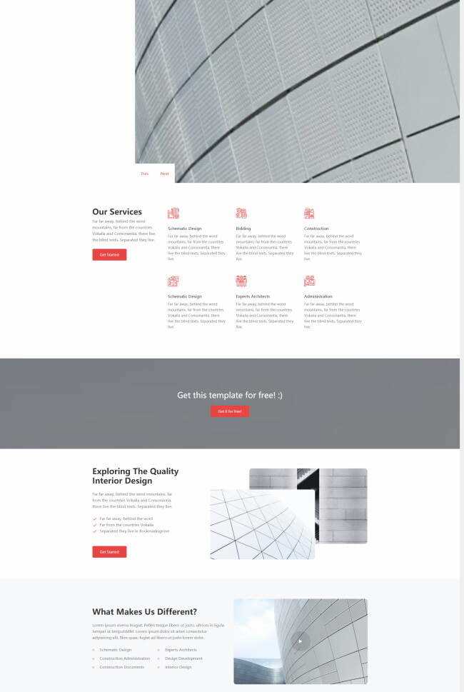 现代建筑公司宣传网站html模板 - 觅资源