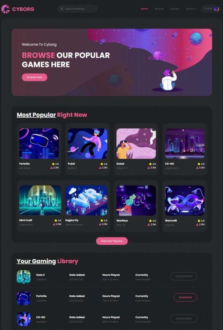 HTML5热门游戏体验宣传网站模板 - 觅资源