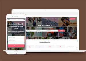 简约型分类商店平台网站模板下载 - 觅资源