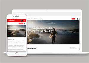 海上冲浪旅游项目网站模板下载 - 觅资源