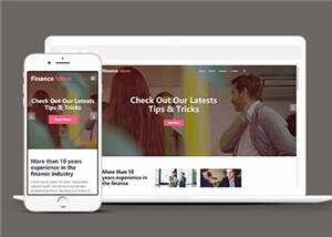 宽屏金融服务公司html模板下载 - 觅资源